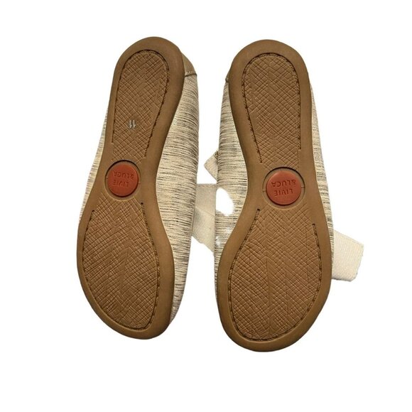 Livie & Luca Sz 11 Cream Gold Tinsel Shimmer Mary Jane Bow Shoes - Picture 6 of 8